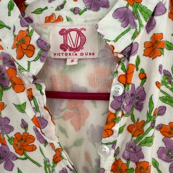 Victoria Dunn Floral Dress with Orange and Purple Accents - Picture 3 of 6